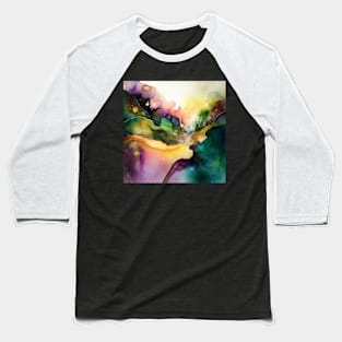 Watercolor Colorful Abstract Baseball T-Shirt